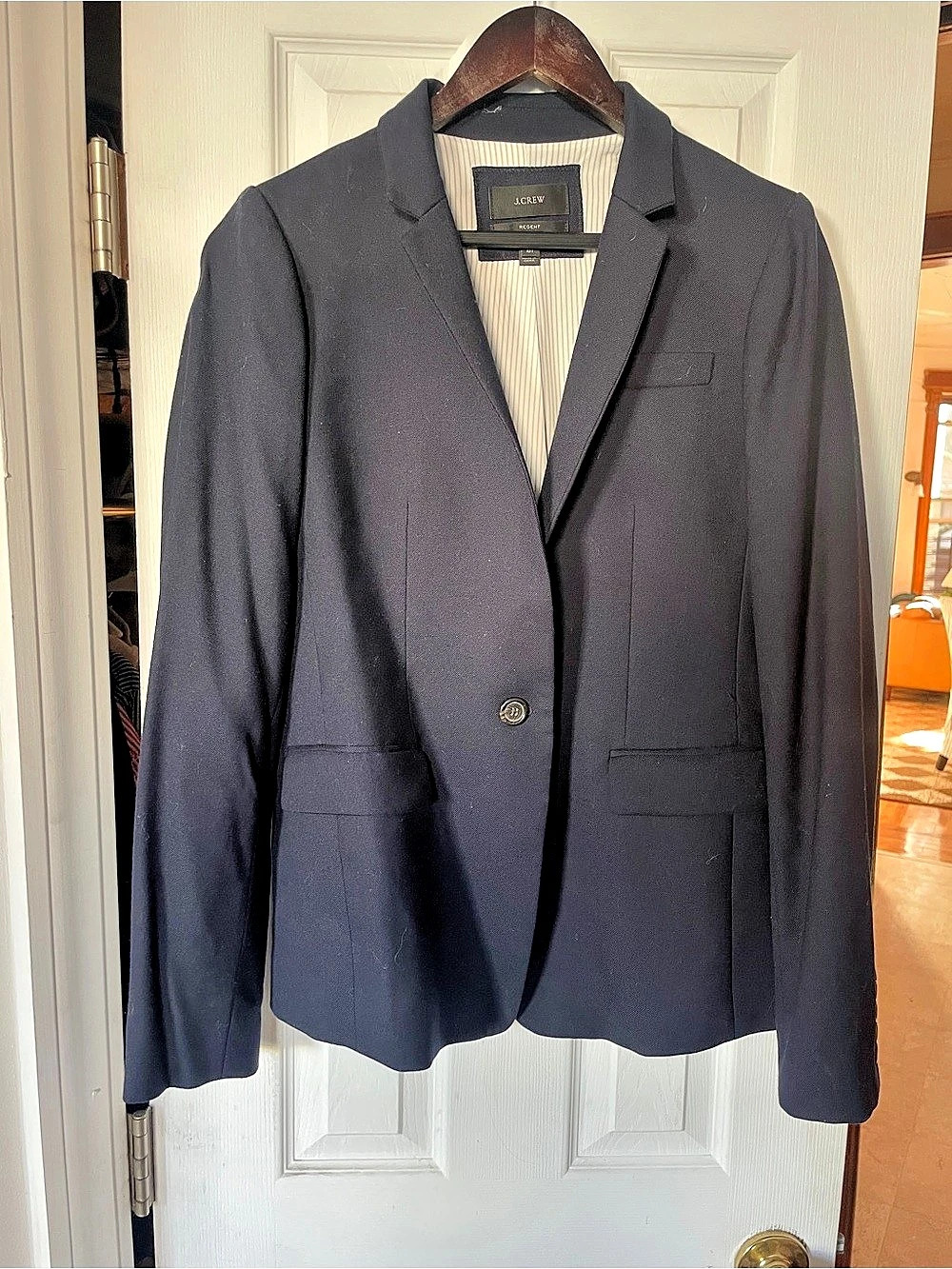 J.Crew Regent Wool Blazer in Blue Size 10T Like New